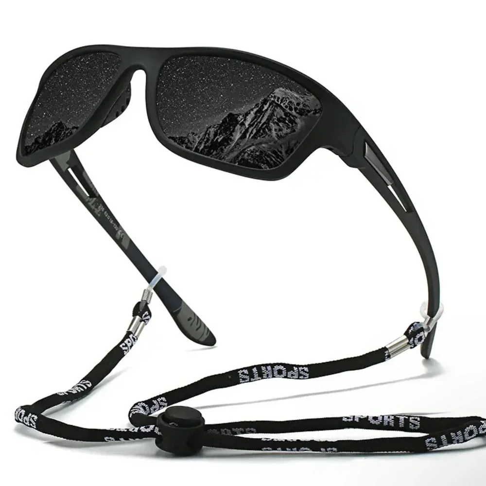 Sport Polarized Sunglasses Dark Black Lens‎ Cycling Running Mens Outdoor Lentes